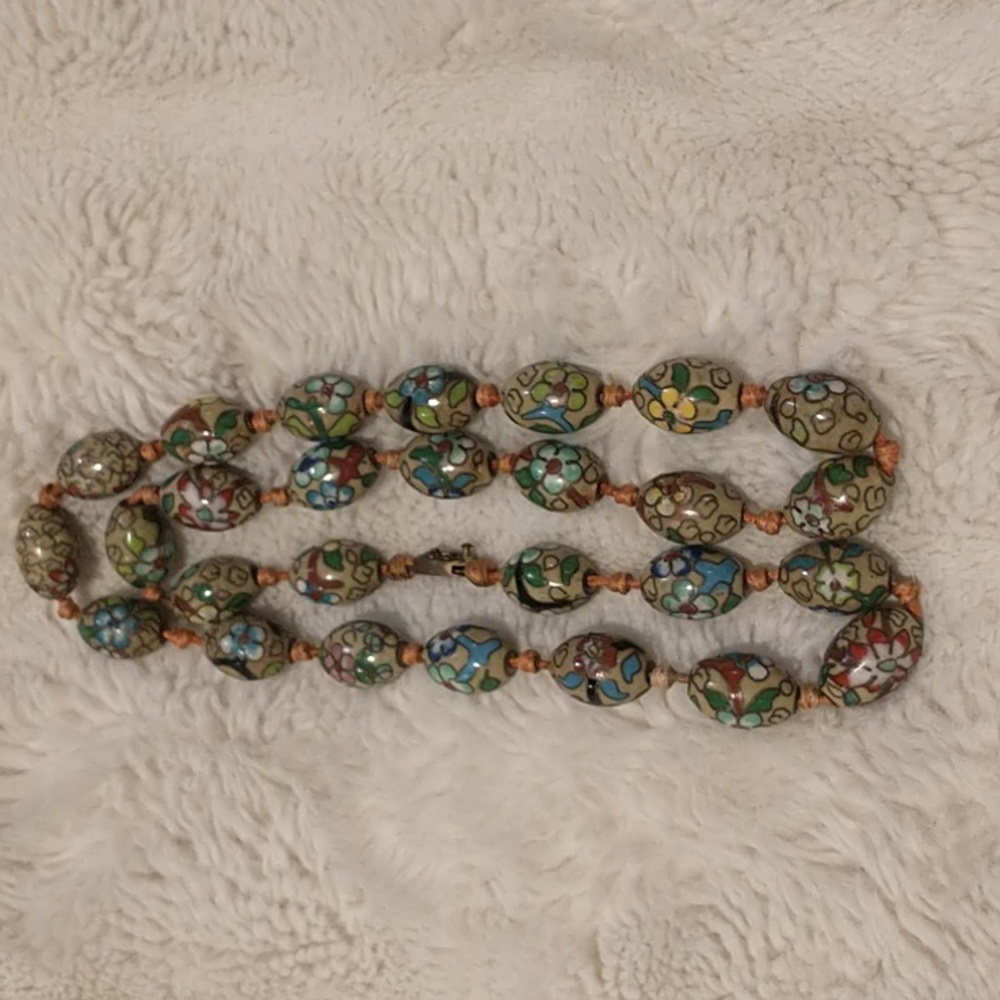 Vintage cloisonne necklace